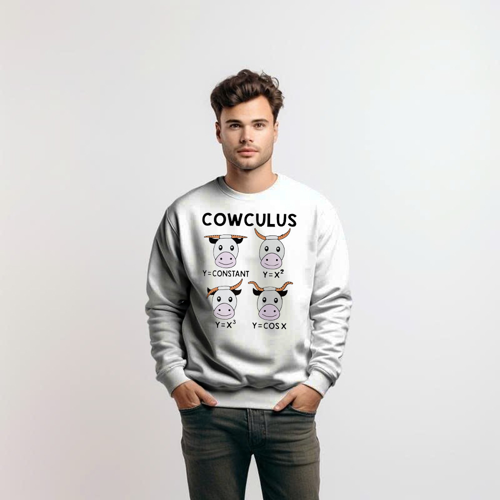 Cowculus Sweatshirt Funny Design Cow Learns Math Gifts For Everyone Basgiathsweatshirts - Image 3