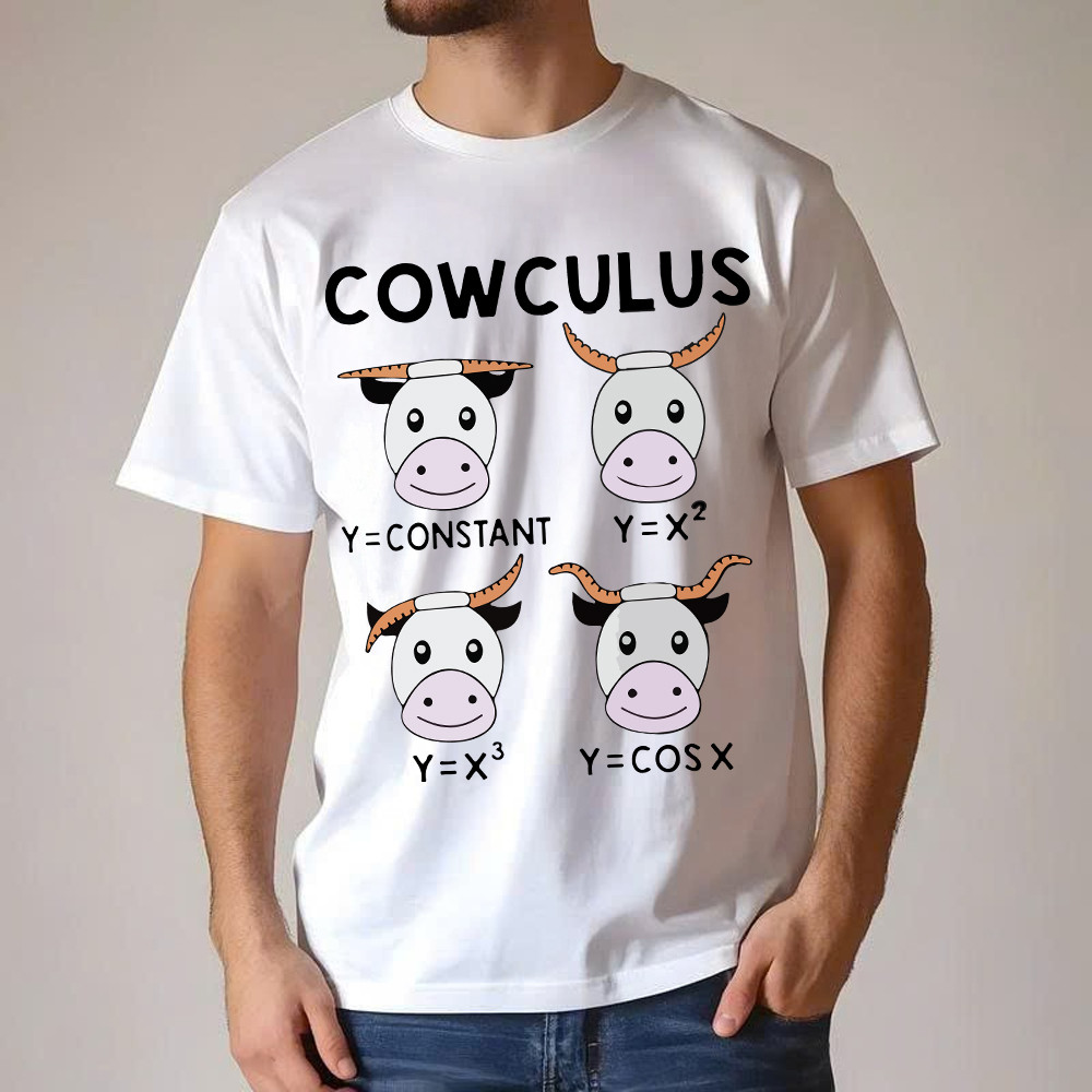 Cowculus T Shirt Funny Design Cow Learns Math Gifts For Everyone Basgiathsweatshirts - Image 5