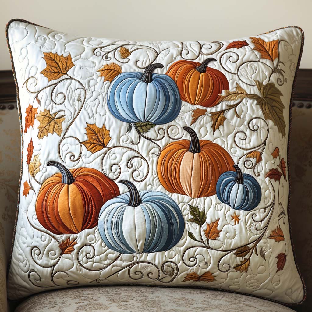Cozy Pumpkins Quilted Pillow Case Fall Theme Pillow Covers Gifts For Family