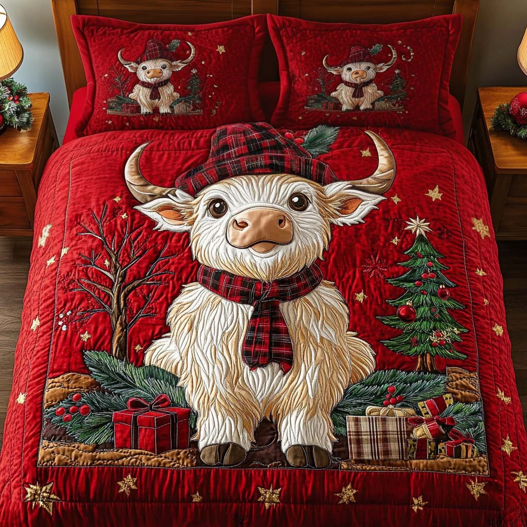 Cozy Red Plaid Quilted Bedding Set Cowboy Related Gifts