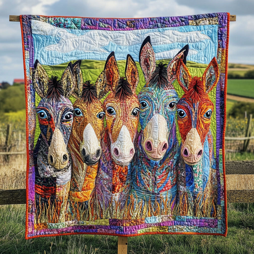 Dashing Donkeys Quilted Blanket Bedroom Decor Christmas Highland Cow Gifts For Her