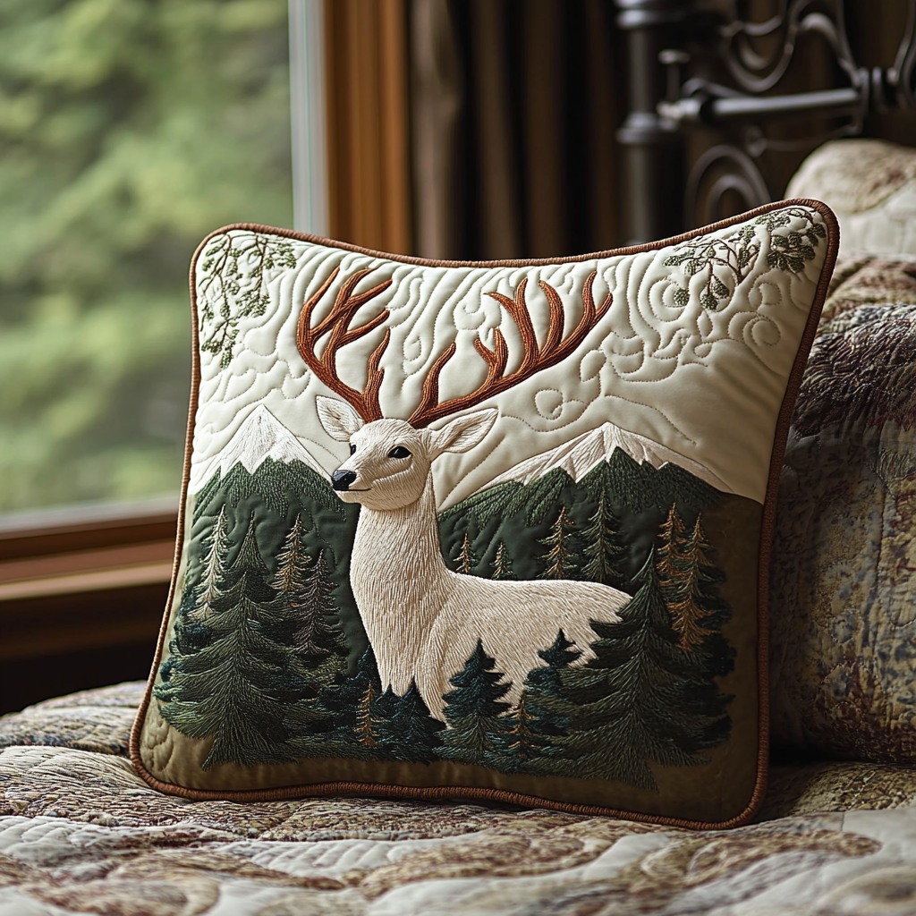 Deer Charm Quilted Pillow Case Nice Pillow Covers Deer Gifts For Him