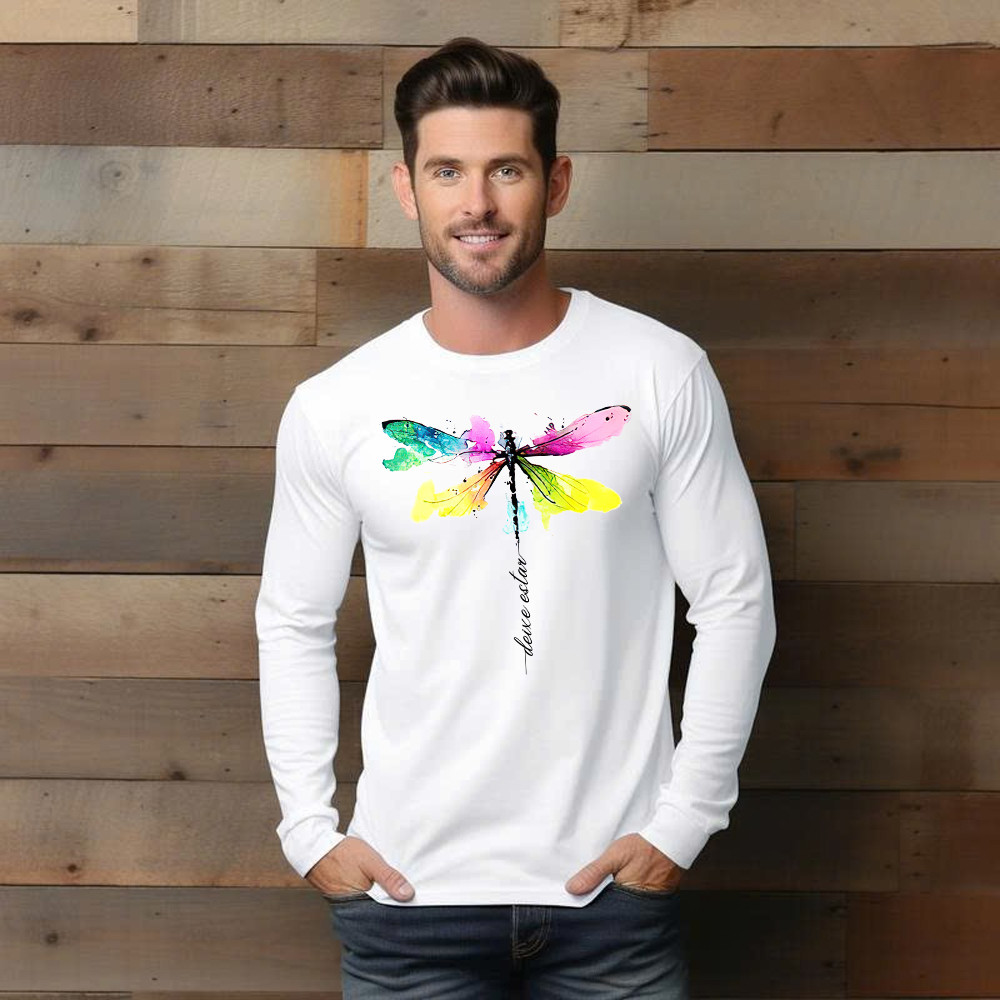 Deixe Estar Colorful Dragonfly Shirt Music Themed Animal Long Sleeve Shirt Gift For Teens Basgiathsweatshirts - Image 2