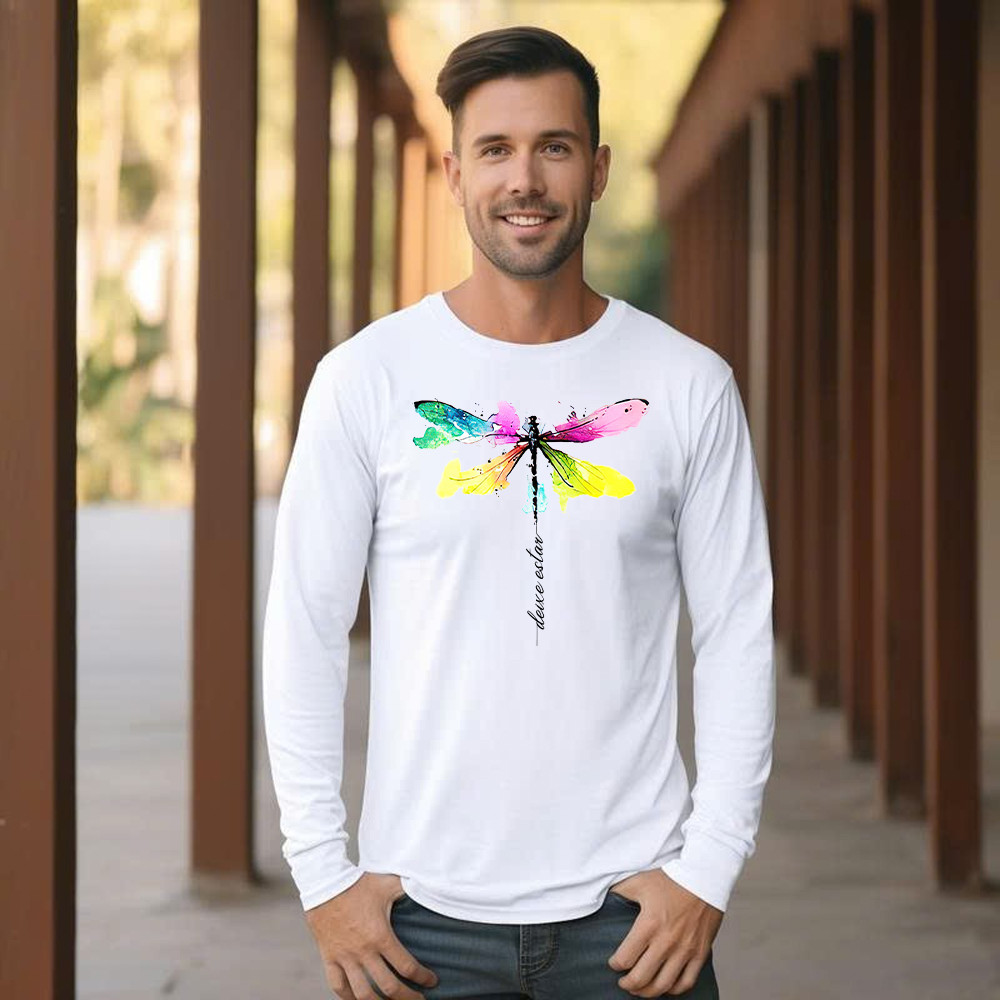 Deixe Estar Colorful Dragonfly Shirt Music Themed Animal Long Sleeve Shirt Gift For Teens Basgiathsweatshirts - Image 3