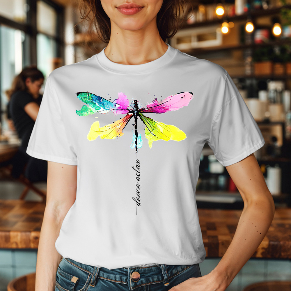Deixe Estar Colorful Dragonfly Shirt Music Themed Animal T-Shirt Gift For Teens Basgiathsweatshirts - Image 4