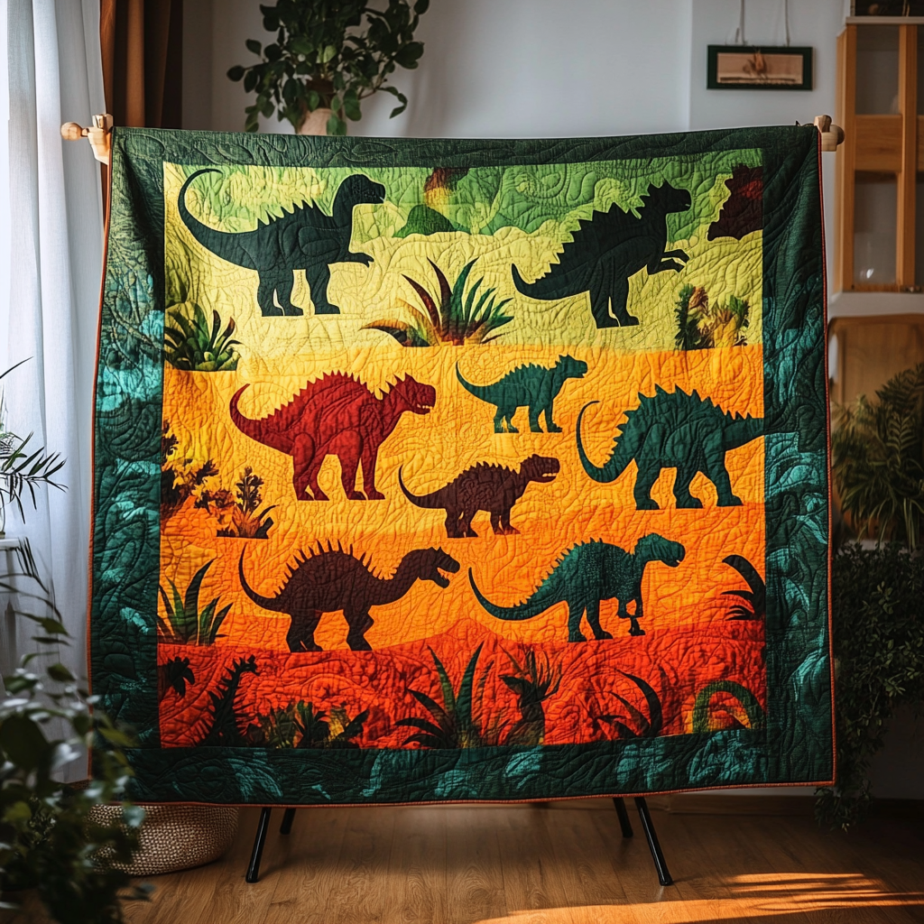 Dino Kingdom Quilted Blanket Nice Throw Blanket Dinosaur Presents For Adults