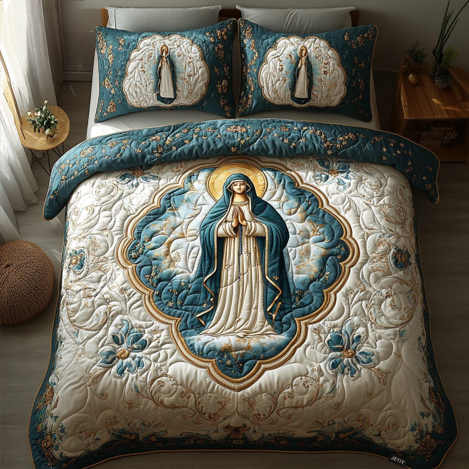 Divine Starry Grace Quilted Bedding Set Christmas Gifts For Wife
