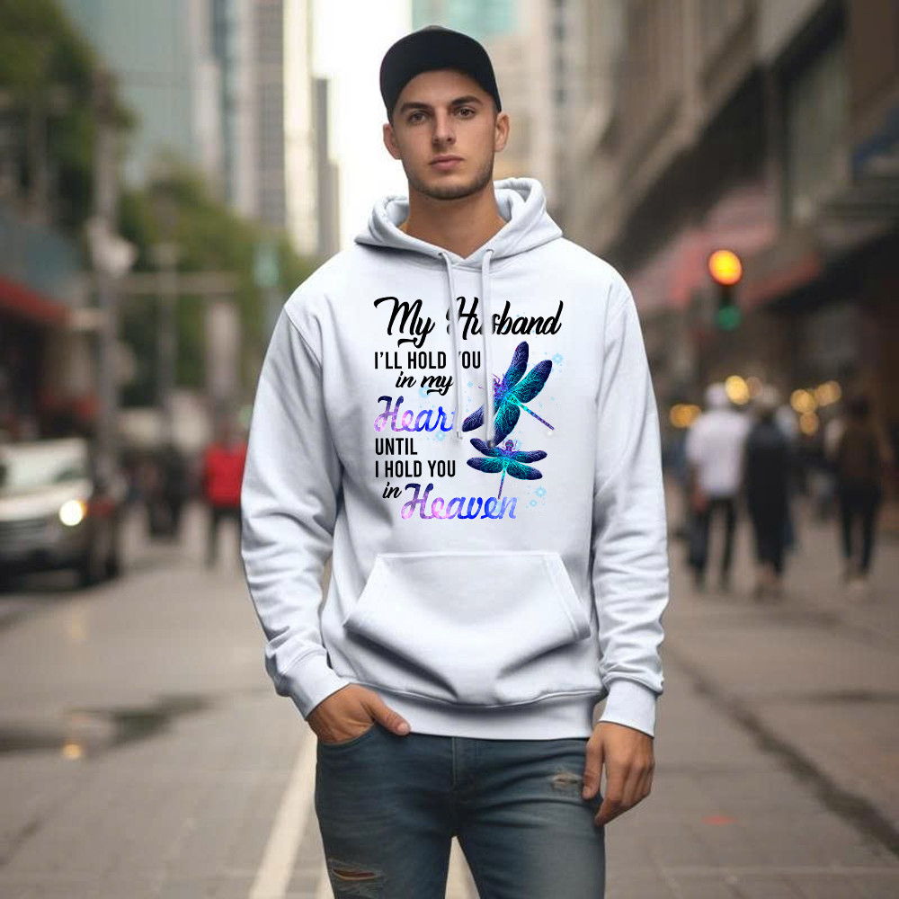 Dragonfly I Will Hold You In My Heart In Heaven Hoodie Sympathy Gifts For Loss Of Husband Basgiathsweatshirts - Image 4