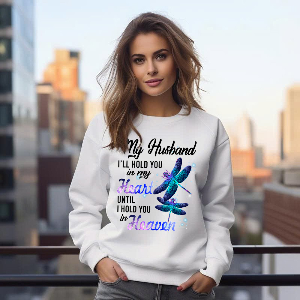 Dragonfly I Will Hold You In My Heart In Heaven Sweatshirt Sympathy Gifts For Loss Of Husband Basgiathsweatshirts - Image 5