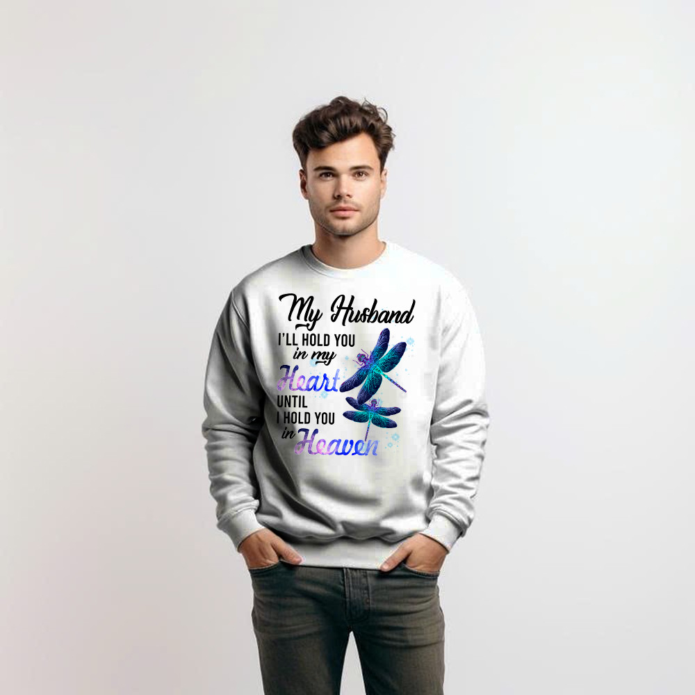 Dragonfly I Will Hold You In My Heart In Heaven Sweatshirt Sympathy Gifts For Loss Of Husband Basgiathsweatshirts - Image 2