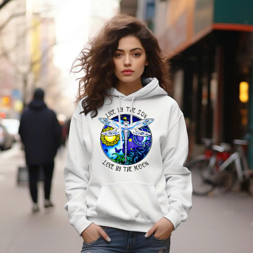 Dragonfly Live By The Sun Love By The Moon Shirt With Sayings Dragonfly Hoodie Women Basgiathsweatshirts - Image 4