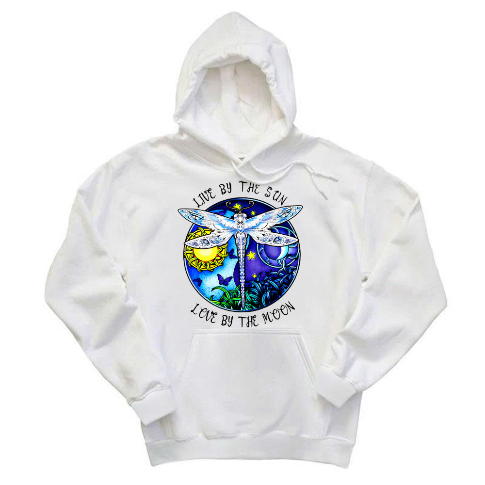 Dragonfly Live By The Sun Love By The Moon Shirt With Sayings Dragonfly Hoodie Women Basgiathsweatshirts