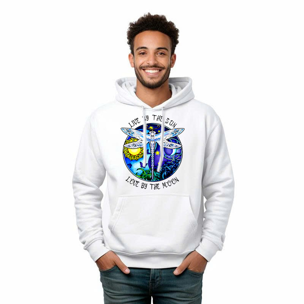 Dragonfly Live By The Sun Love By The Moon Shirt With Sayings Dragonfly Hoodie Women Basgiathsweatshirts - Image 3