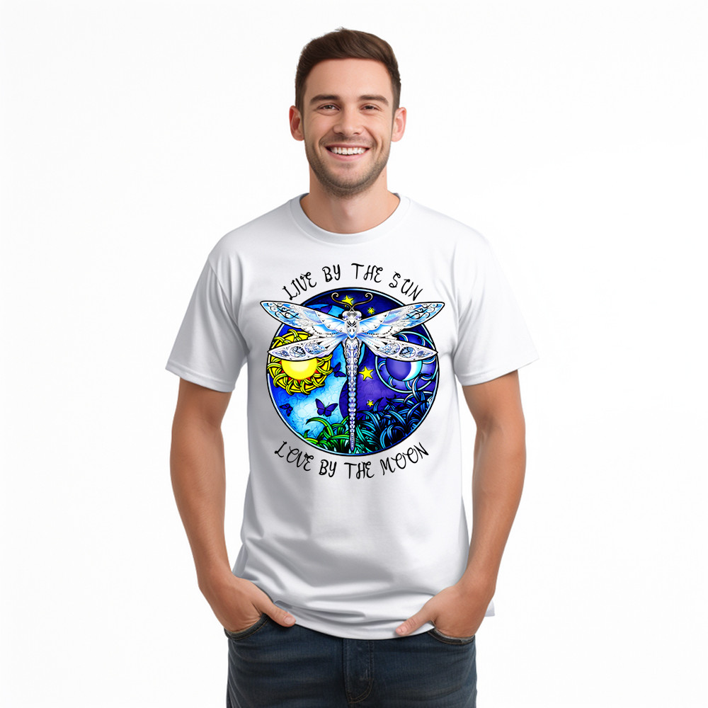 Dragonfly Live By The Sun Love By The Moon Shirt With Sayings Dragonfly T-Shirt Women Basgiathsweatshirts - Image 2
