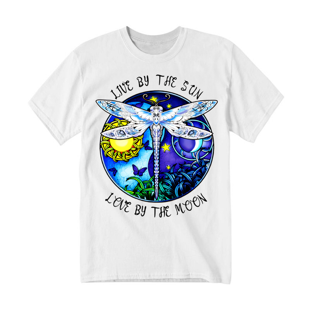 Dragonfly Live By The Sun Love By The Moon Shirt With Sayings Dragonfly T-Shirt Women Basgiathsweatshirts
