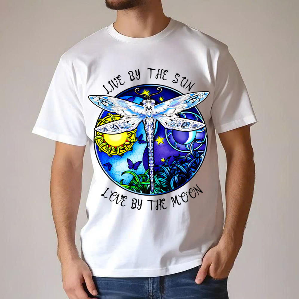 Dragonfly Live By The Sun Love By The Moon Shirt With Sayings Dragonfly T-Shirt Women Basgiathsweatshirts - Image 4