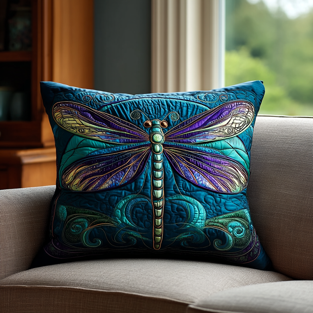 Dragonfly Wings Quilted Pillow Case Best Cool Pillow Cases Great Dragon Lover Gifts