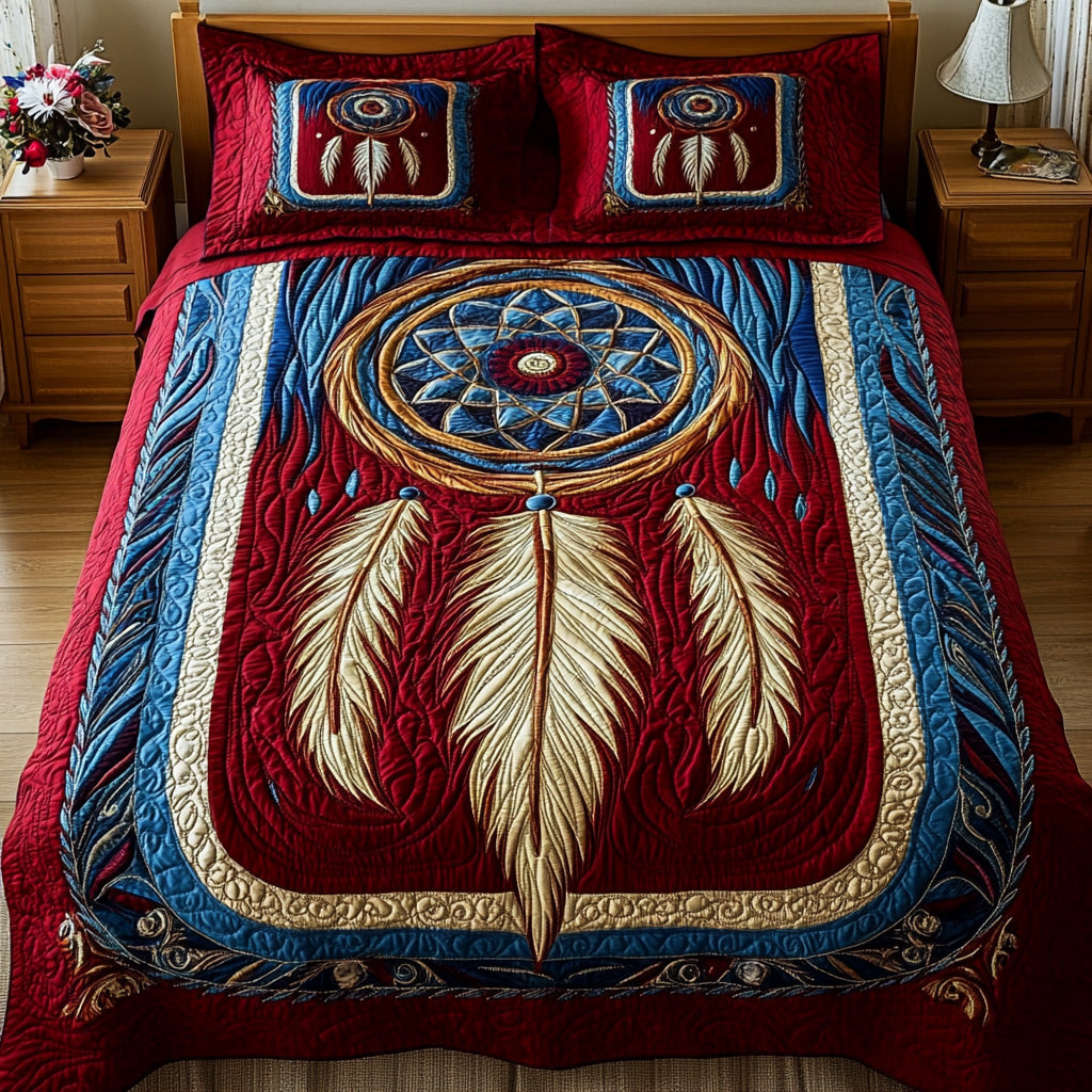 Dreamcatcher Quilted Bedding Set Boho Bedroom Decor Happy Native American Day Presents