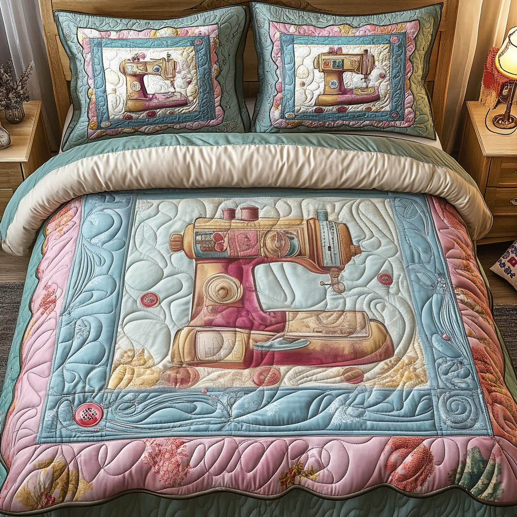 Dreamy Threads Quilted Bedding Set Gifts For Sewing Lovers