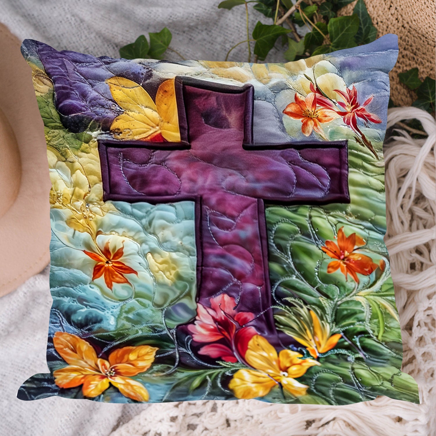 Easter Blessings Quilted Pillow Case Easter Pillow Case Easter Gifts For Family