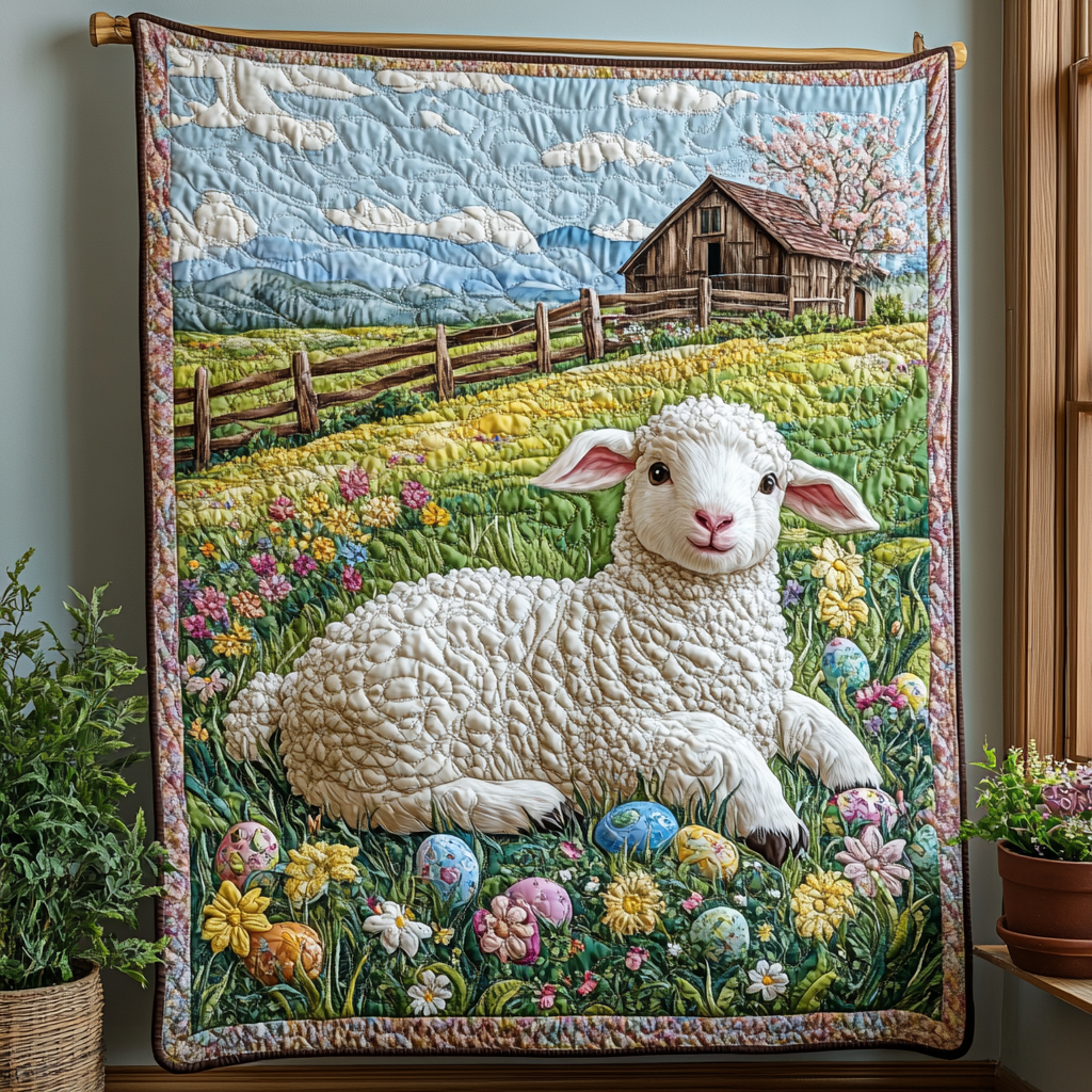 Easter Sunrise Quilted Blanket Sofa Couch Throw Blanket Cute Easter Gifts