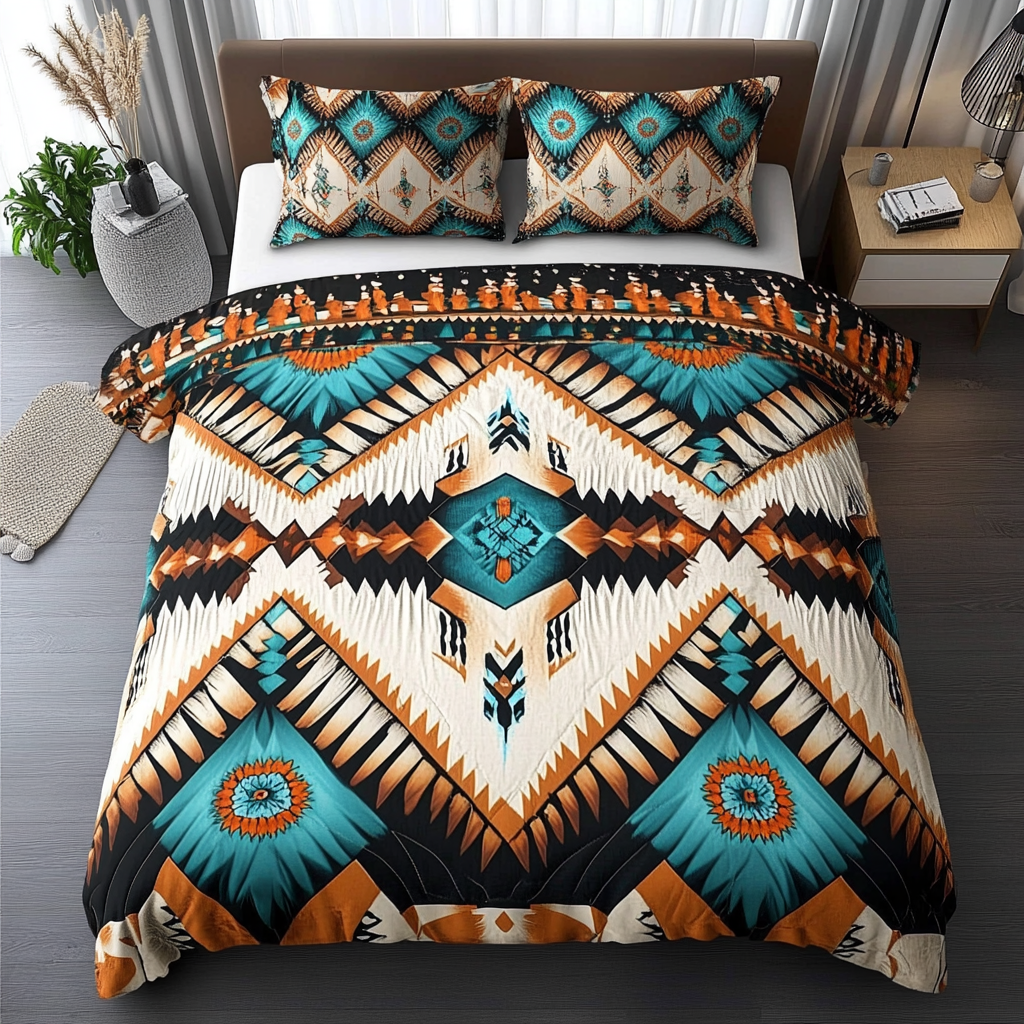 Echoes of Tradition Quilted Bedding Set Handcrafted Native American Gifts