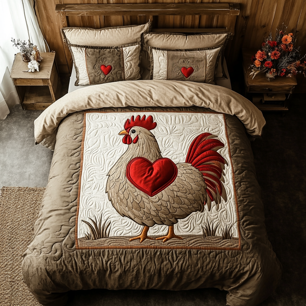 Eggcellent Days Quilted Bedding Set Best Gifts For Chicken Owners