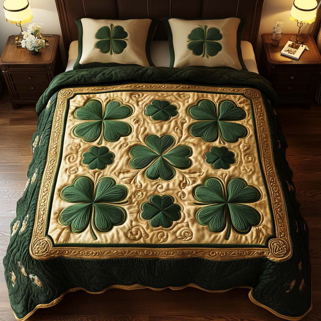 Emerald Whispers Quilted Bedding Set Christmas Gifts For Relatives
