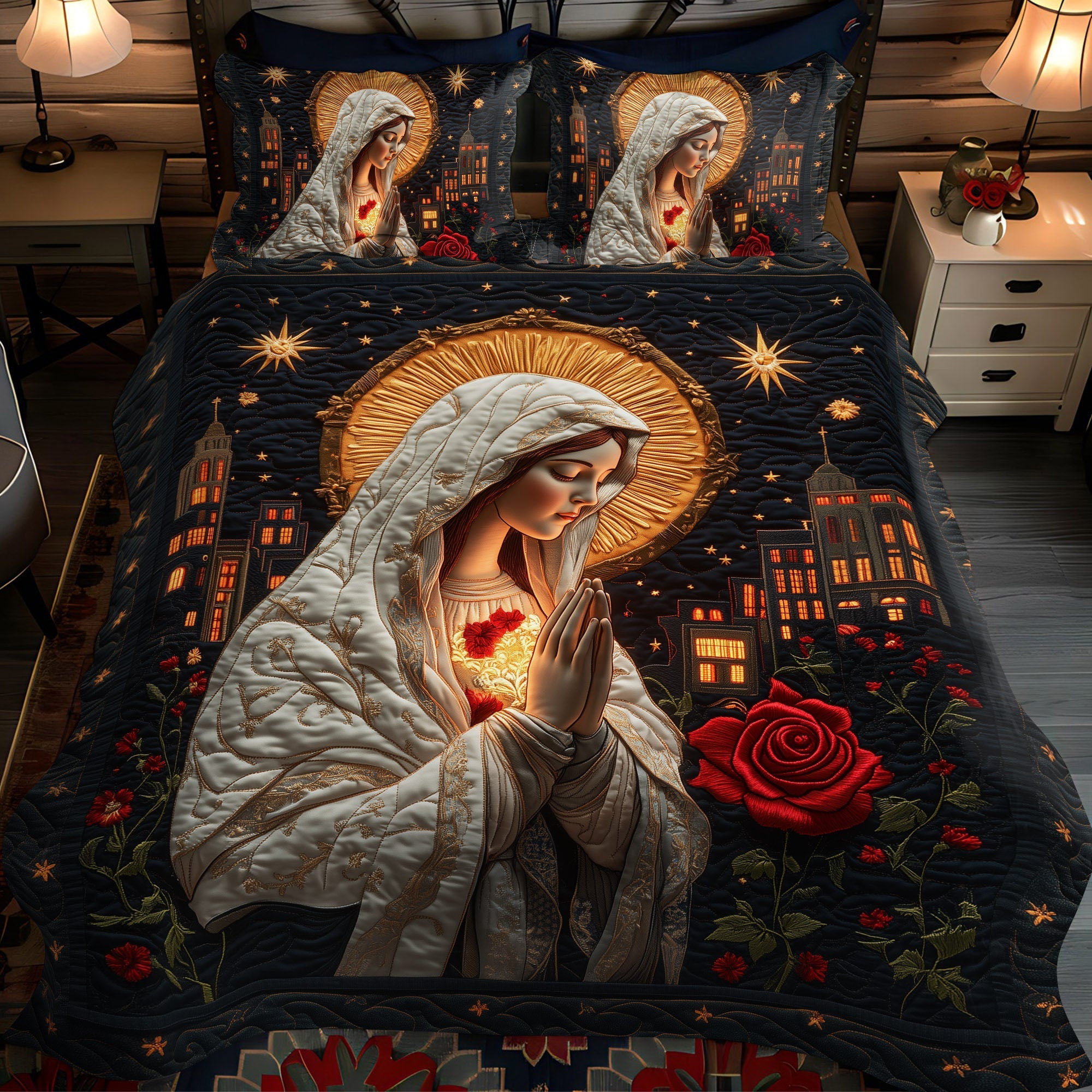 Eternal Starry Night Quilted Bedding Set Christmas Ideas For Wife