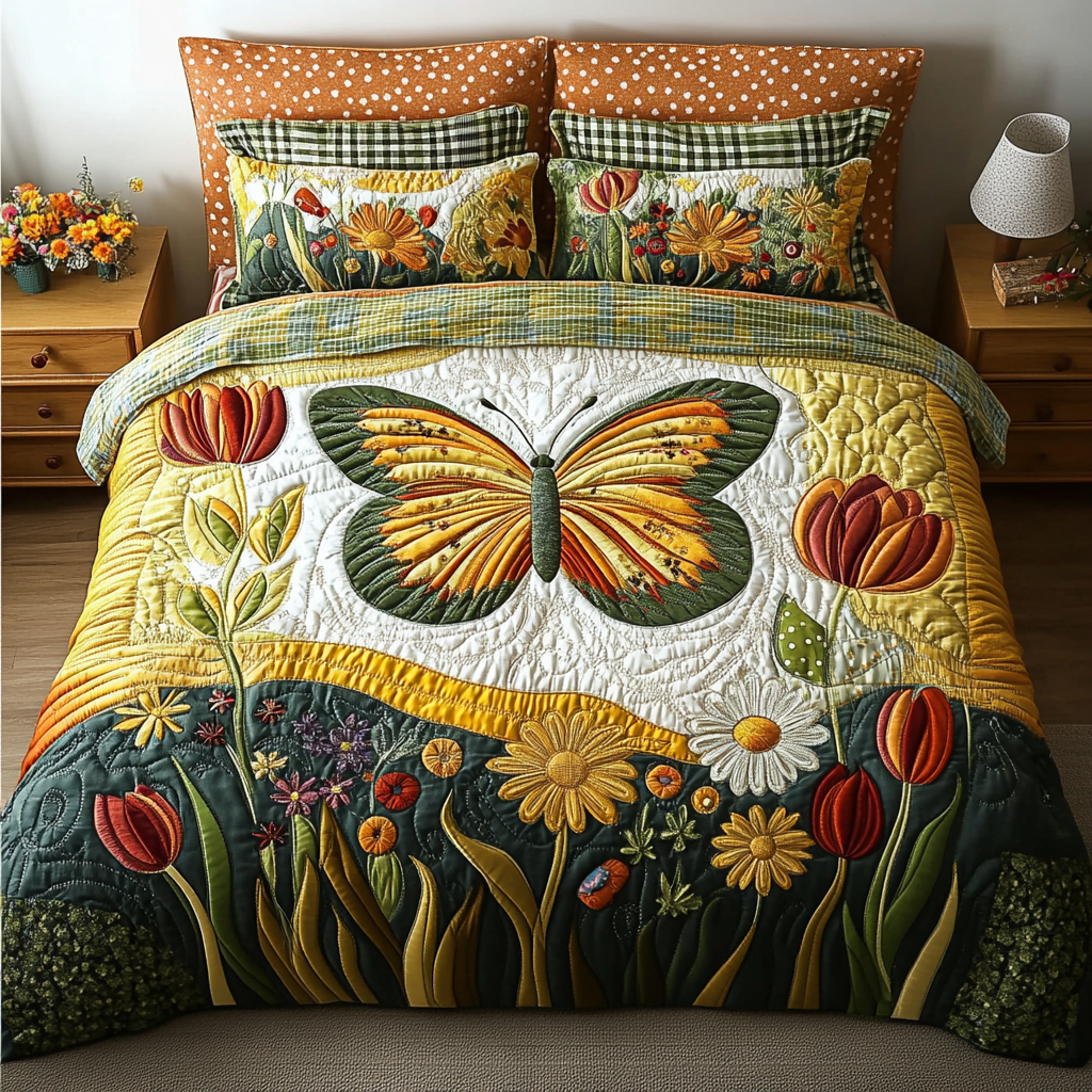 Ethereal Wings Quilted Bedding Set Christmas Room Decor Ideas Butterfly Lover Gifts For Women