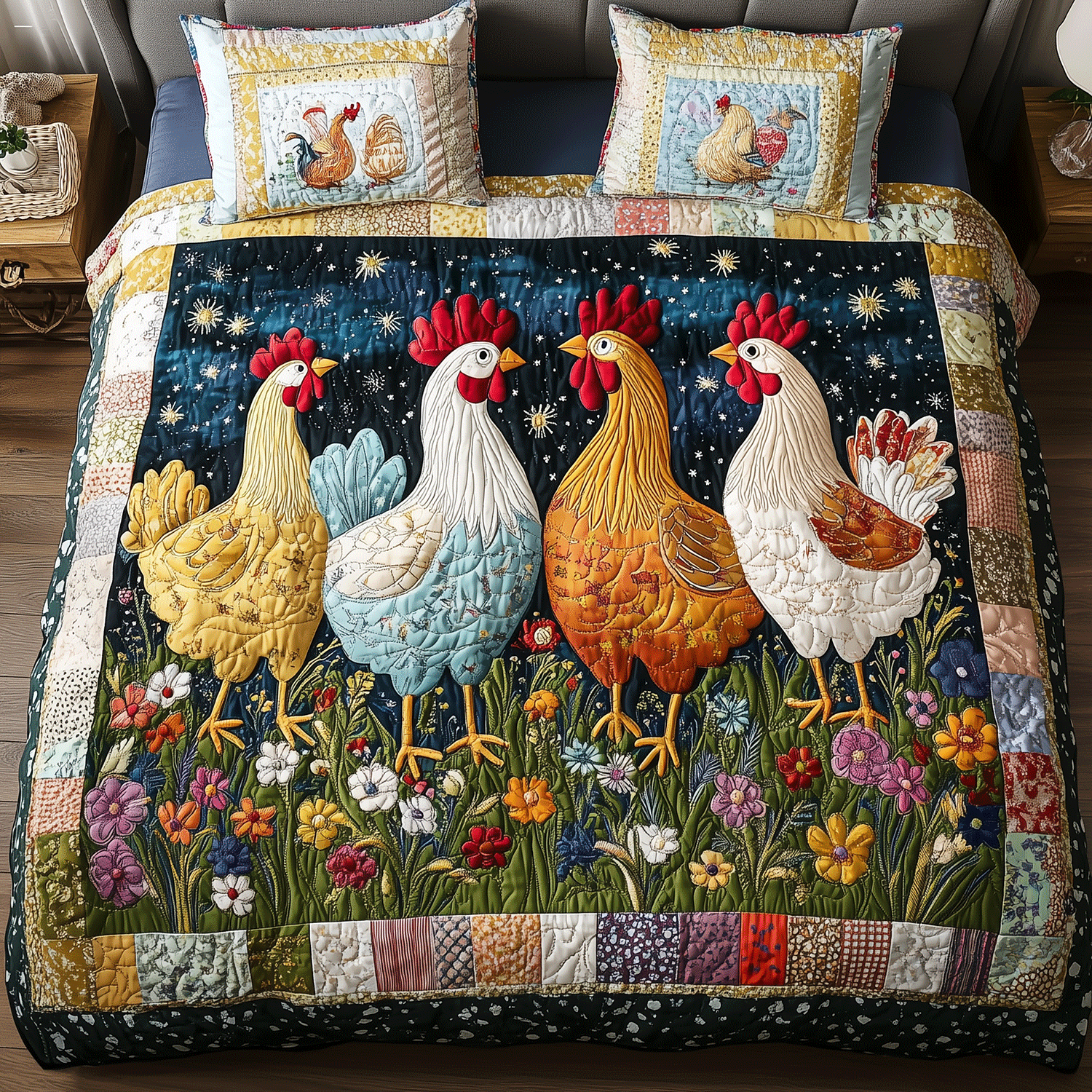 Farm Fresh Flowers Quilted Bedding Set Christmas Flower Gifts
