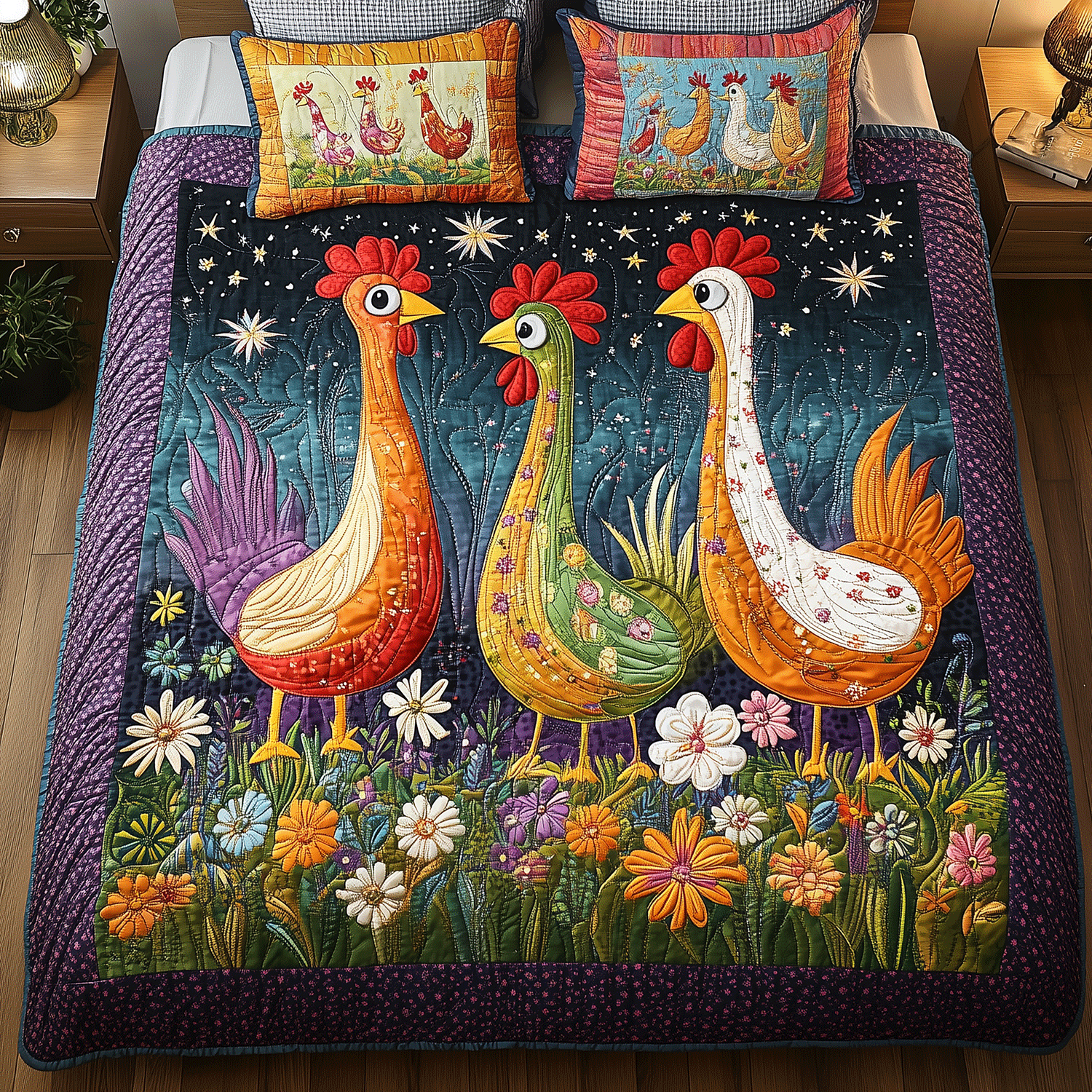 Farmyard Blossom Quilted Bedding Set Cardinal Christmas Gift Ideas