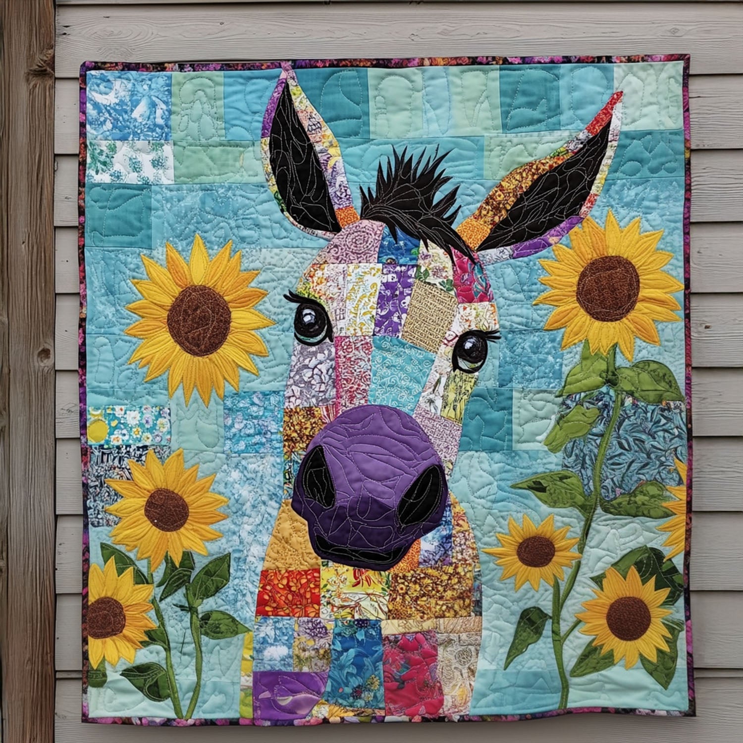 Farmyard Charm Quilted Blanket Best Couch Throw Blanket Donkey Presents