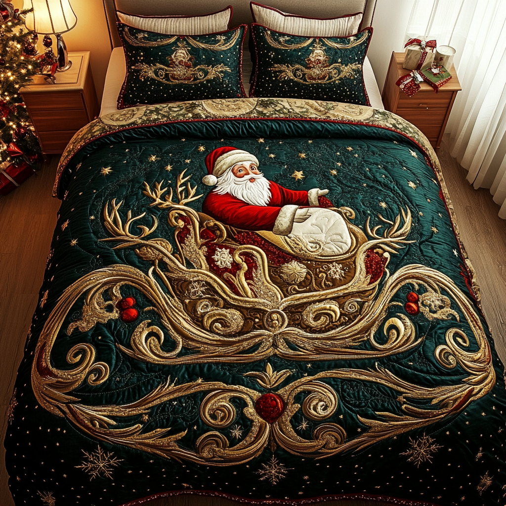 Festive Cheer Quilted Bedding Set Good Secret Santa Gifts