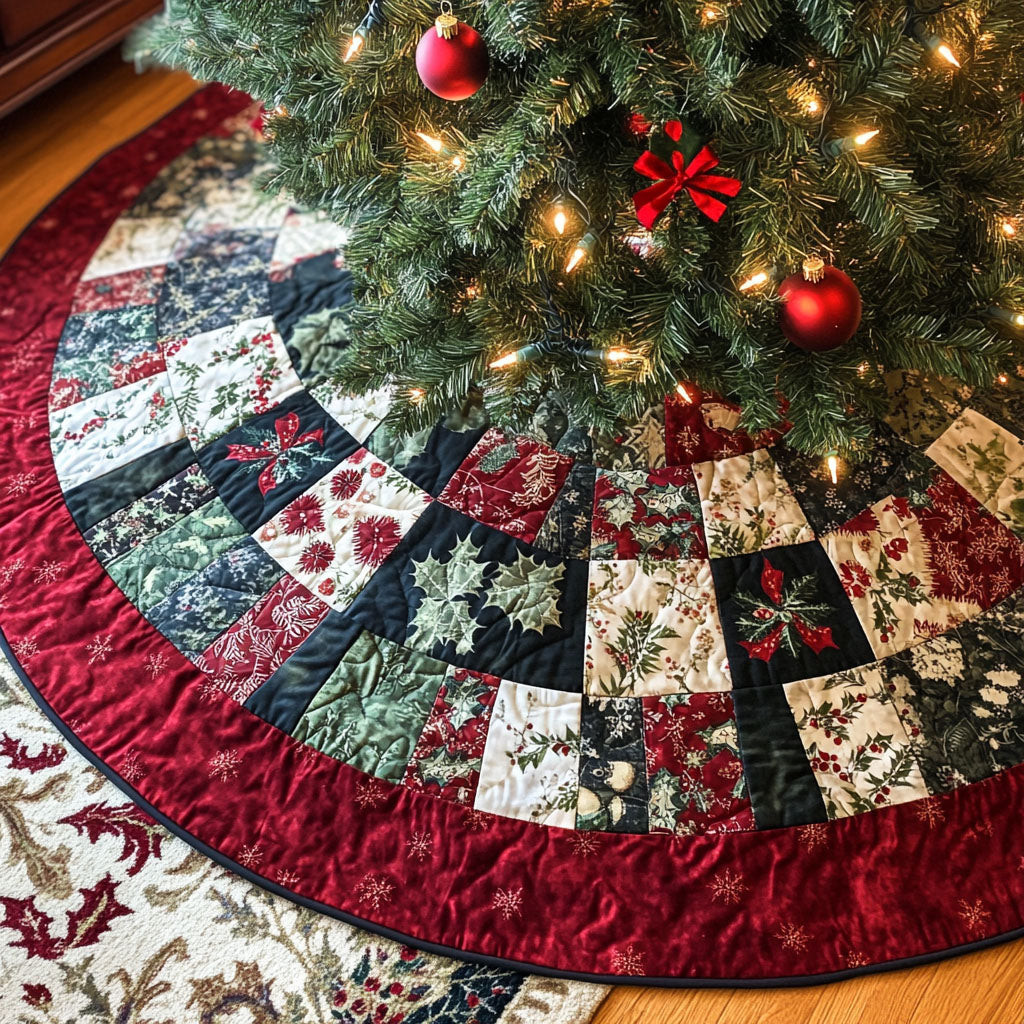 Festive Elegance Quilted Christmas Tree Skirt Best Xmas Presents For Wife