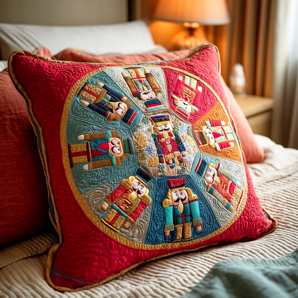 Festive Parade Quilted Pillow Case Christmas Throw Pillow Covers Best Family Christmas Gifts