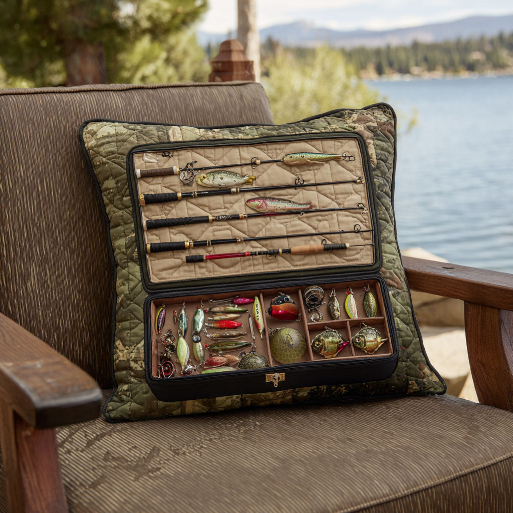 Fishing Quilted Pillow Case Best Cool Pillow Cases Gift Ideas For Fishing Lovers