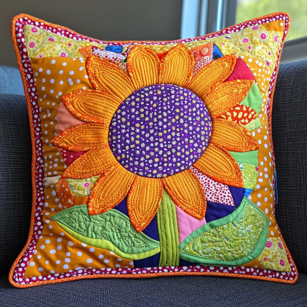 Floral Whirl Quilted Pillow Case Decorative Pillow Cases Sunflower Gifts For Women