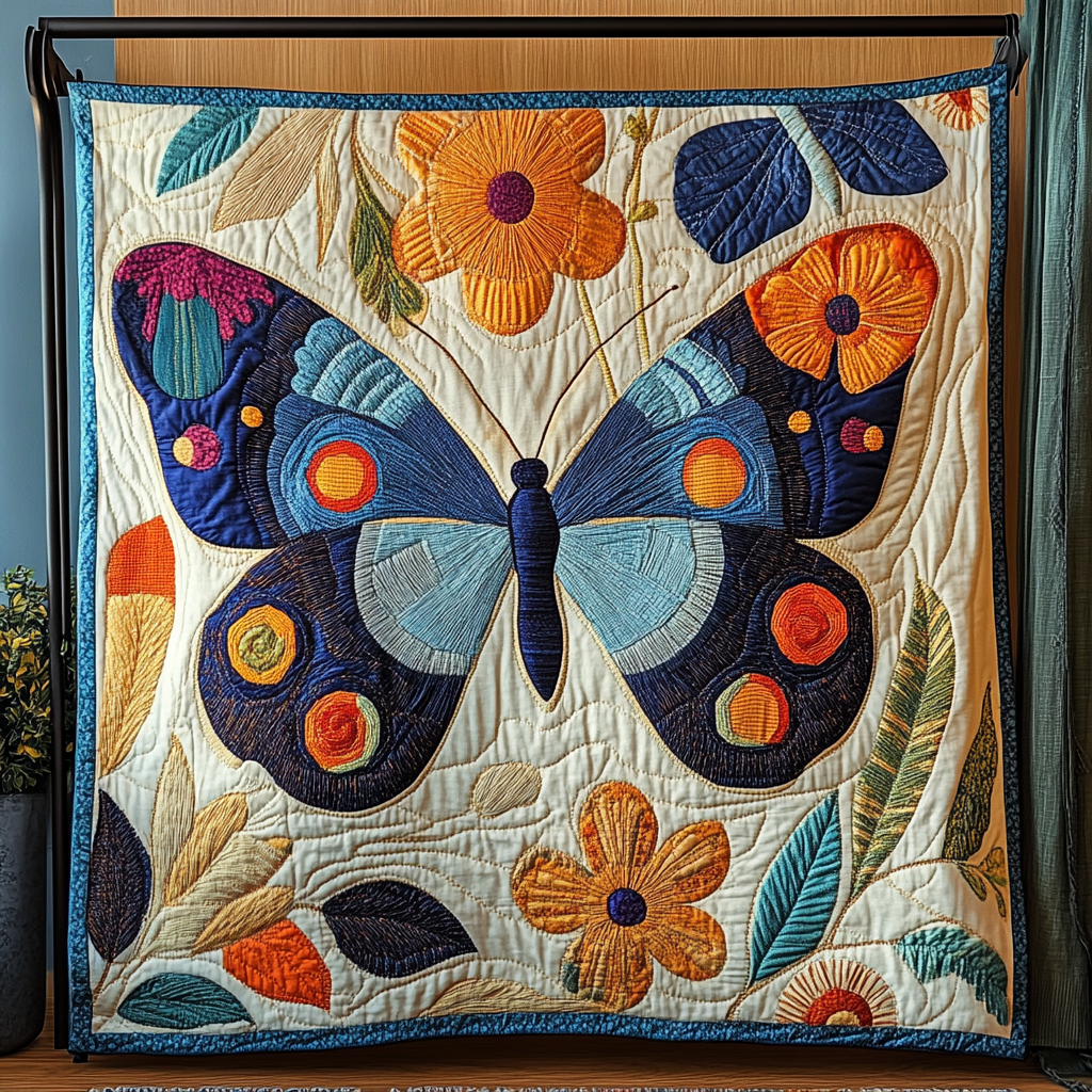Flutter Grace Quilted Blanket Cute Throw Blanket Gifts For Butterfly Lovers