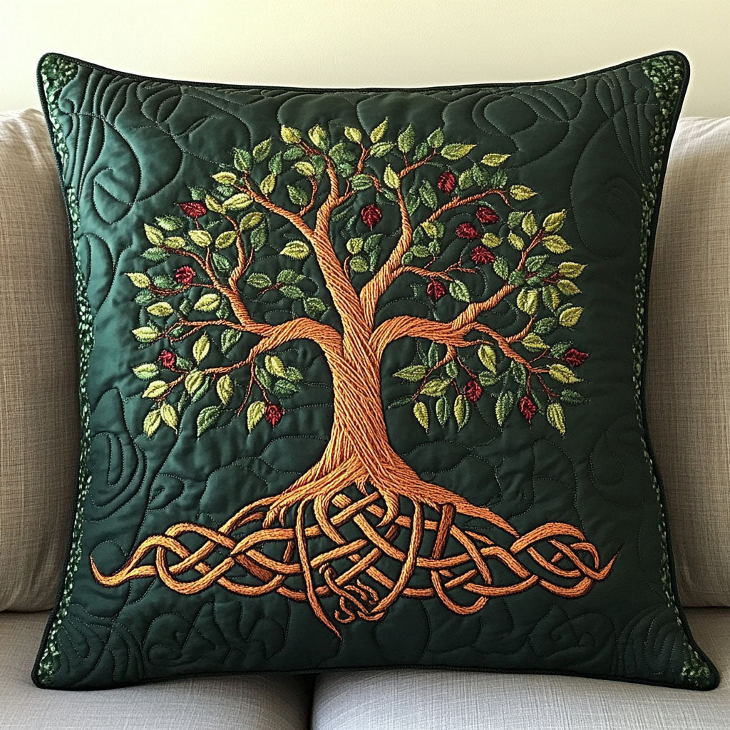 Forest Bloom Twist Quilted Pillow Case Cute Pillow Covers Tree Of Life Gifts For Parents