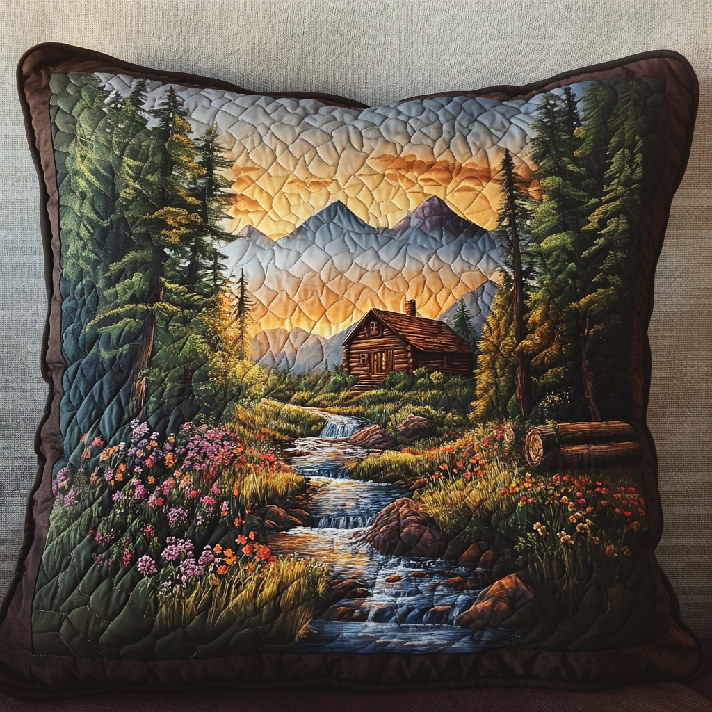 Forest Haven Quilted Pillow Case Home Decor Pillow Covers Cool Gifts For Nature Lovers
