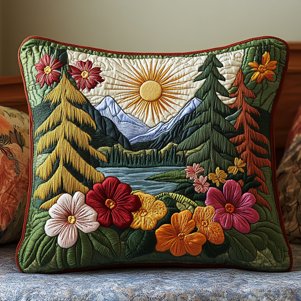 Forest Path Quilted Pillow Case Decorative Pillow Cases Birthday Gifts For Nature Lovers
