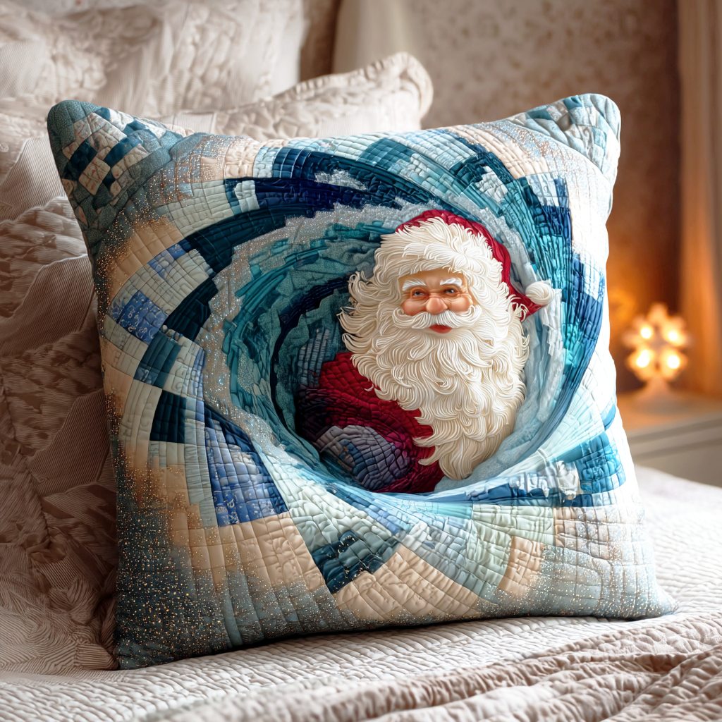 Frosted Santa Quilted Pillow Case Best Christmas Pillow Covers Christmas Present Ideas