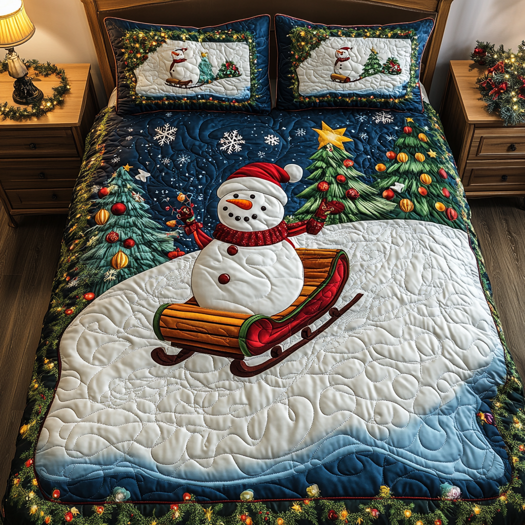 Frosted Sleigh Dreams Quilted Bedding Set Christmas Ideas For Family