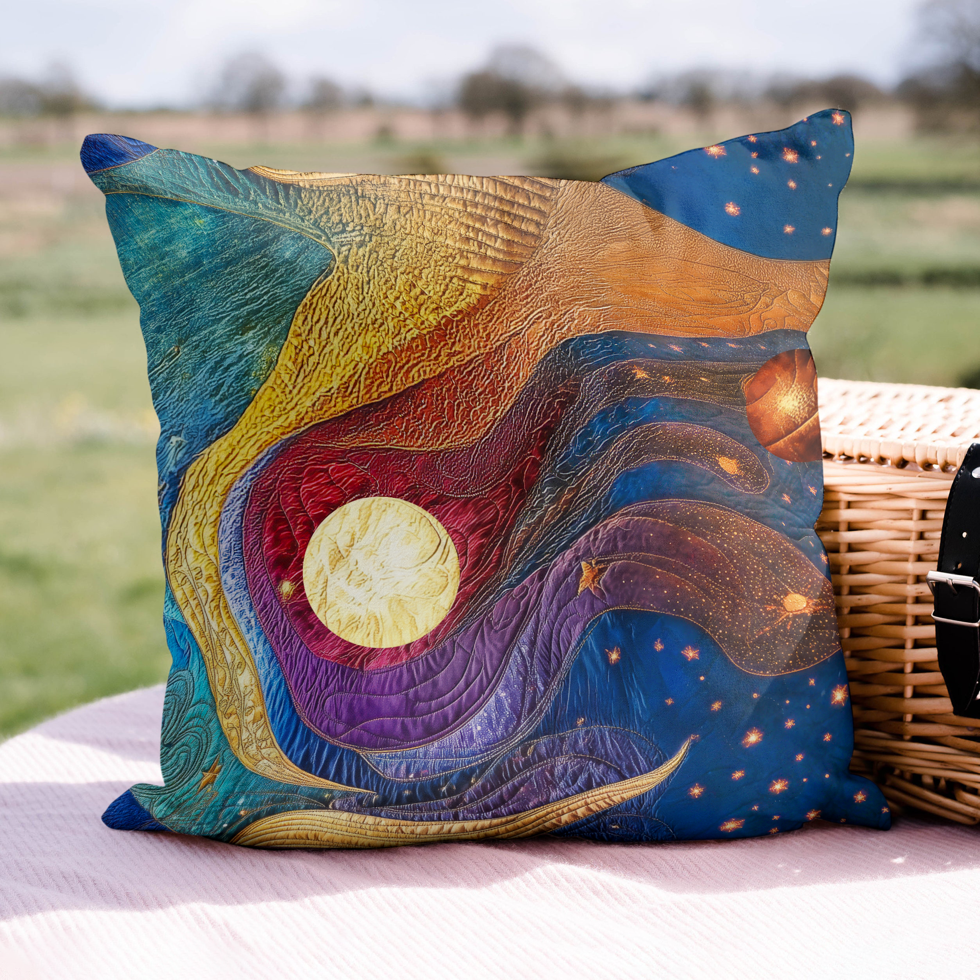 Galactic Glow Quilted Pillow Case Throw Pillow Covers Gifts For Family