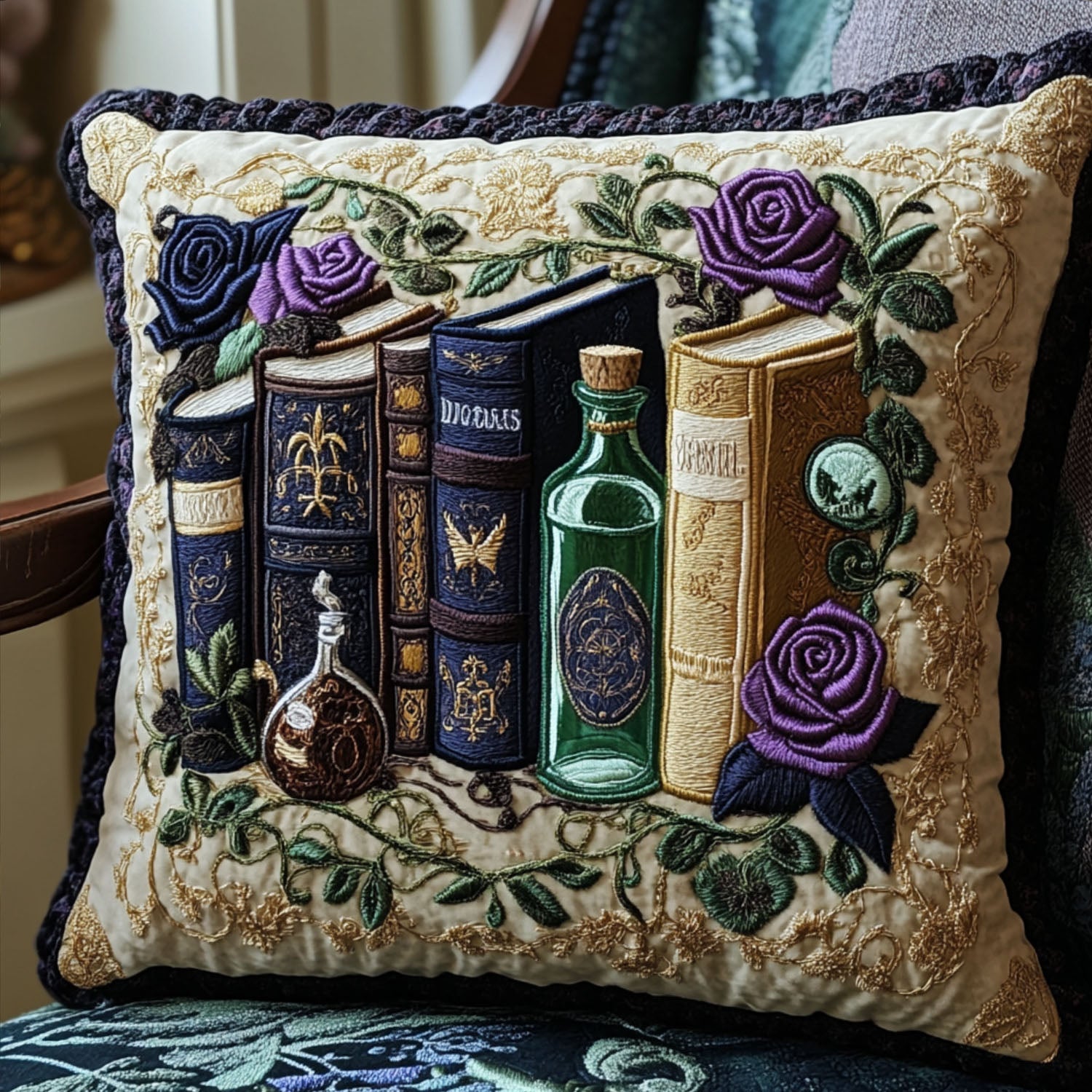Gardened Pages Quilted Pillow Case Throw Pillow Covers Best Gifts For Book Lovers