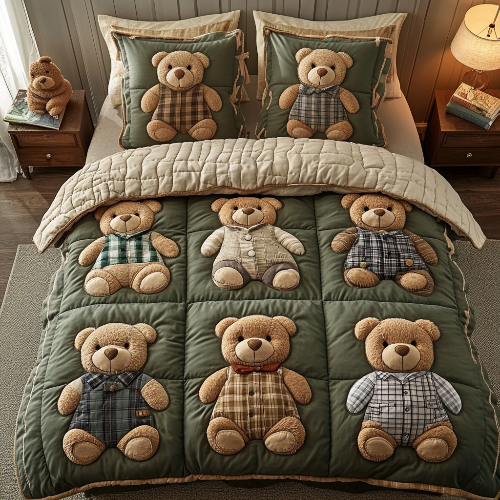 Gentle Hug Quilted Bedding Set Bed Decor Ideas Gifts For Wild Animal Lovers