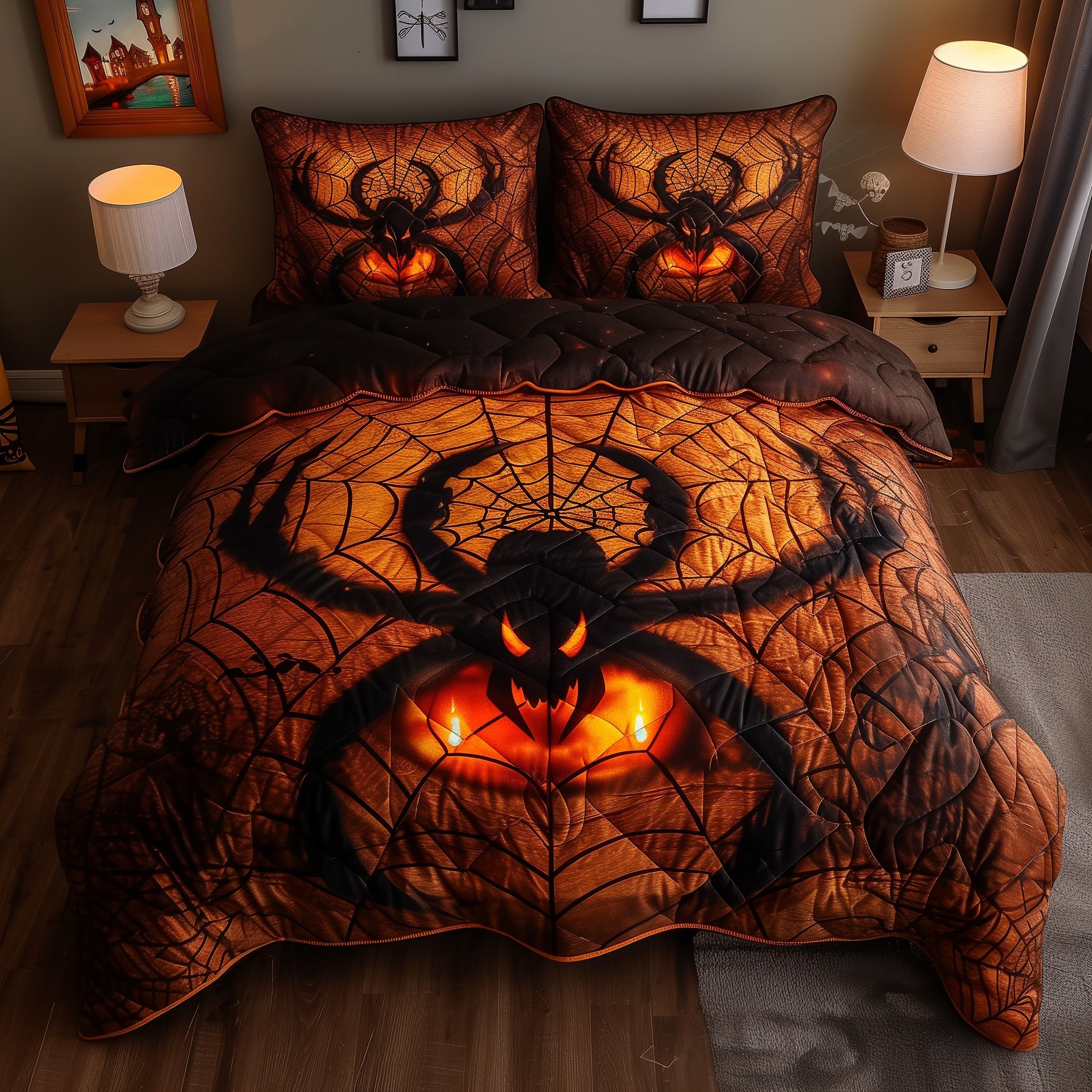 Giant Spider Bedding Set Spooky Halloween Night Unique Halloween Bedding Presents