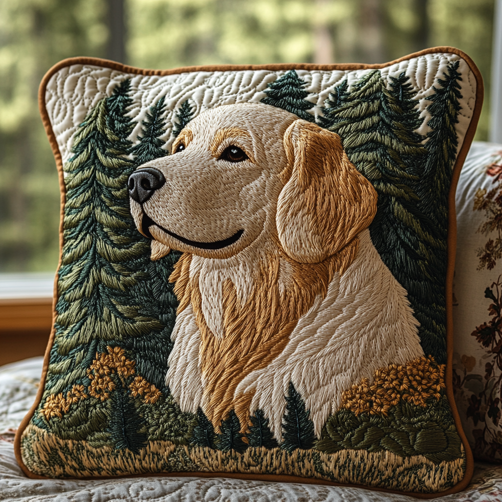 Golden Hearts Quilted Pillow Case Best Throw Pillow Covers Golden Retriever Themed Gifts