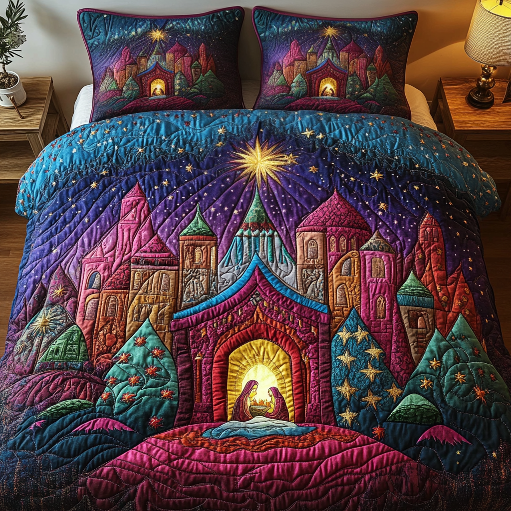Golden Hour Dreams Quilted Bedding Set Secret Santa Gift Ideas
